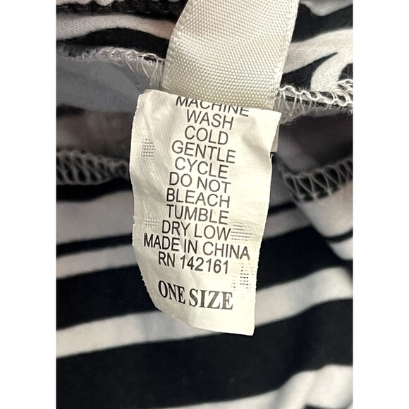 Lularoe OS‎ Leggings BOW PRINT One Size Black White - Picture 5 of 5